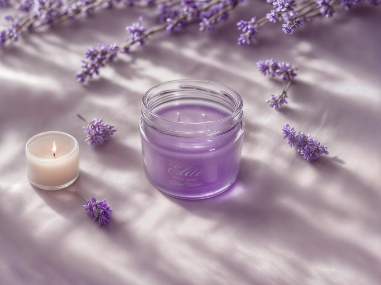 Lavanta Kokulu Mor Cam Mum – El Yapımı Aromaterapi Etkisi