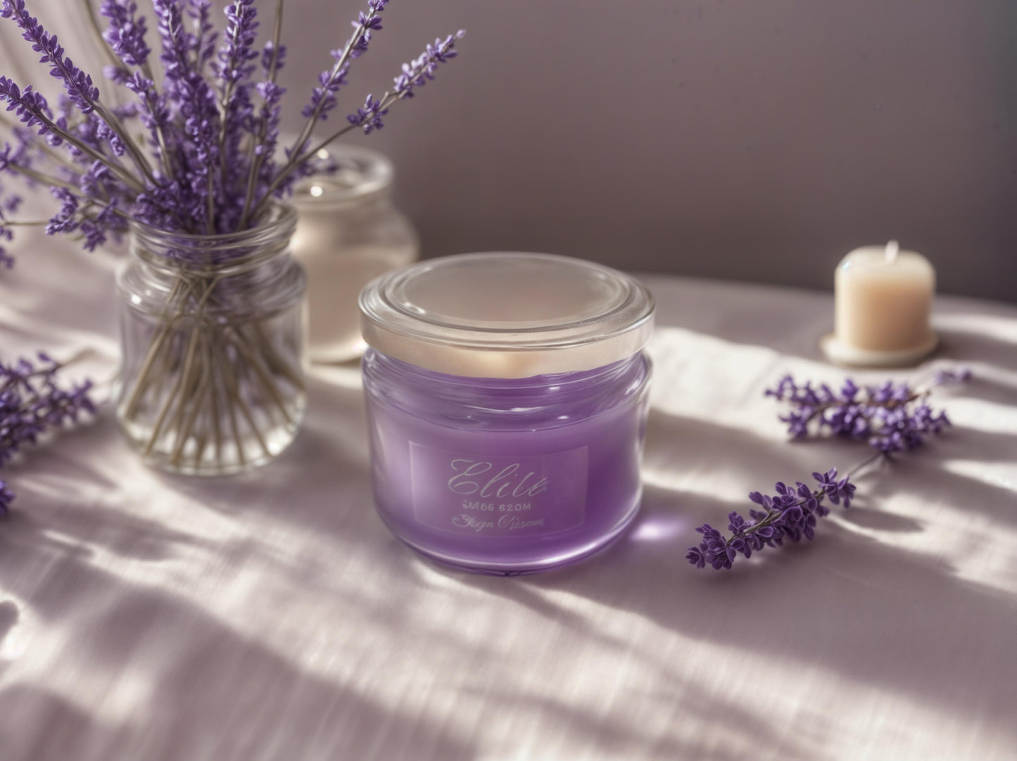 Lavanta Kokulu Mor Cam Mum – El Yapımı Aromaterapi Etkisi