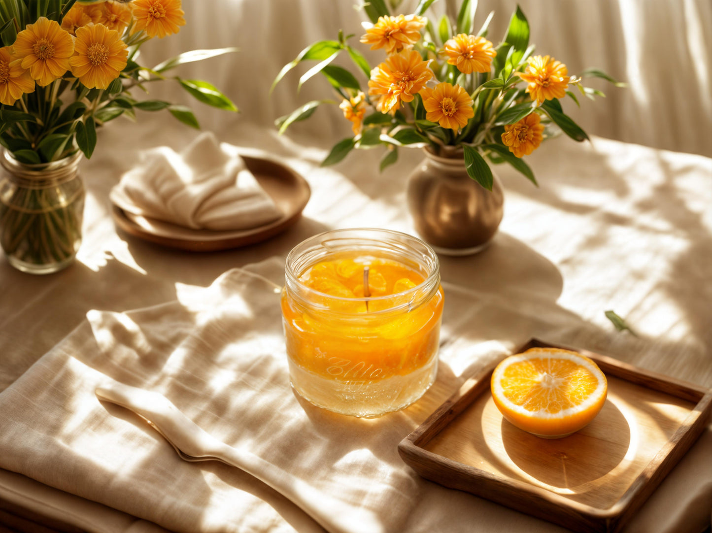Mandalina & Mango Kokulu El Yapımı Mum – Tropik Cam Kavanoz