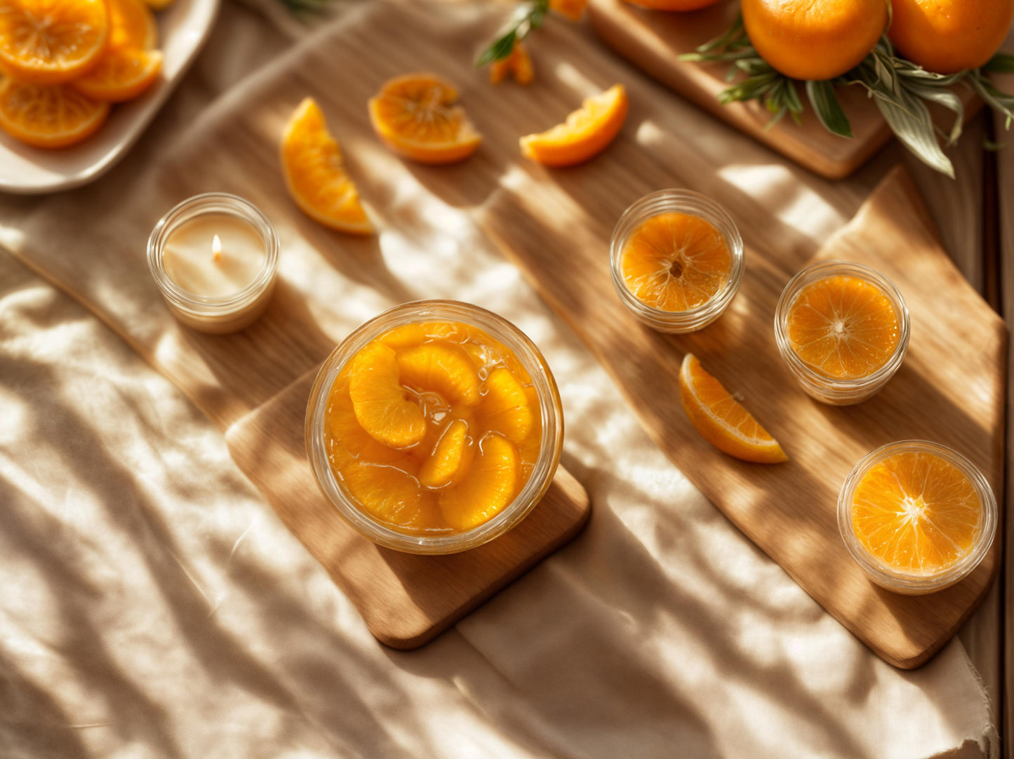 Mandalina & Mango Kokulu El Yapımı Mum – Tropik Cam Kavanoz
